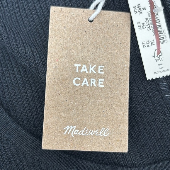 Madewell Merino Wool-Silk Blend Scoopneck Sweater in Black size M NWT NS654 - Picture 10 of 14